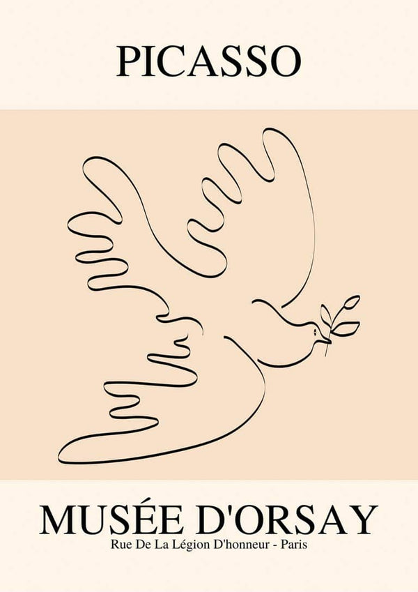 Picasson inspiroima rauhan linnun juliste
