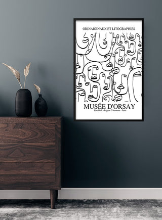 Picasson inspiroimat kuvitteelliset kasvot -juliste