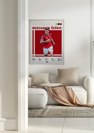 Benjamin Šeško - Manchester United Football Poster