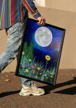 Moonlit Wildflowers - Art By Biba
