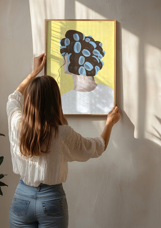 Different solution by Jaron Su being hung on a sunlit wall