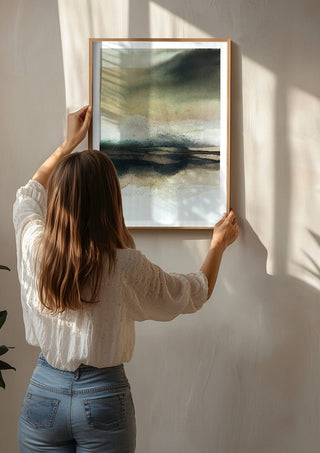 Apparent infinity by Tania Zubareva being hung on a sunlit wall