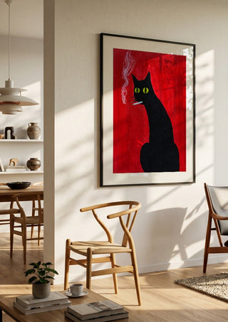 Vadim by Zhan Snow in a black frame in a bright dining room with wooden chairs