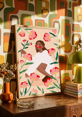 Woman In Floral Garden - Bea Müller