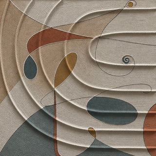 Eretrico by Art Guveau - abstract relief curves with rust and teal shapes