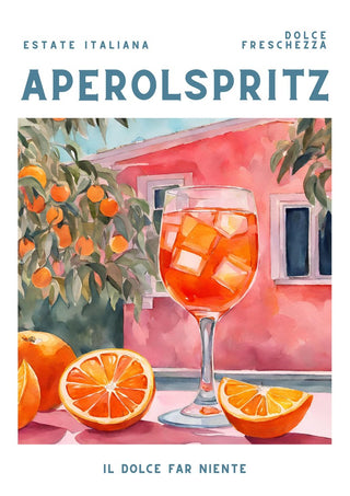 Il dolce far niente - Aperol by Ohkimiko - an Aperol Spritz with ice against a pink wall