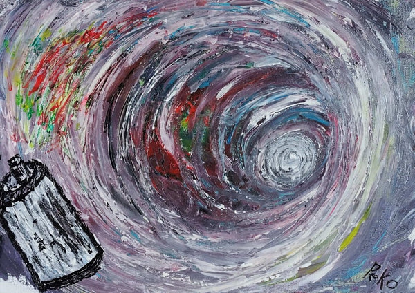 Oltre l'immaginazione - Beyond imagination by PeKo - a vortex of white, red, blue and green