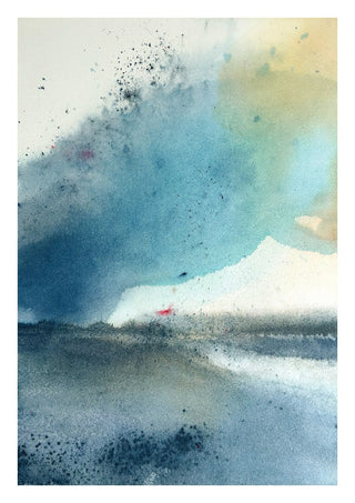 Blue October by Tania Zubareva - a teal and blue cloud over a grey shoreline