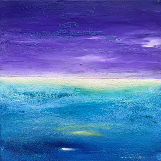 Fragment of Space by Marina Agre - deep violet over turquoise and blue in acrylic and sand