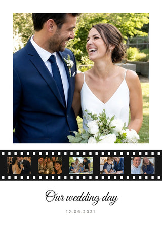 The Big Moment personalised poster – a large photo above a strip of film with five photos