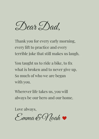 Dear Dad personalised letter poster – Sage