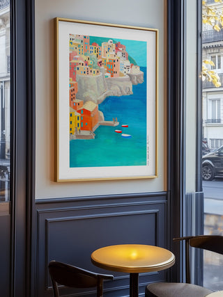 Colorful Coastal Village - Awol Art Alex