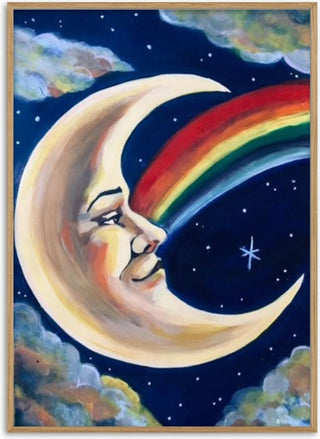 Moon and Rainbow - Art By Biba