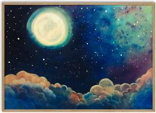 Moon Above the Clouds - Art By Biba