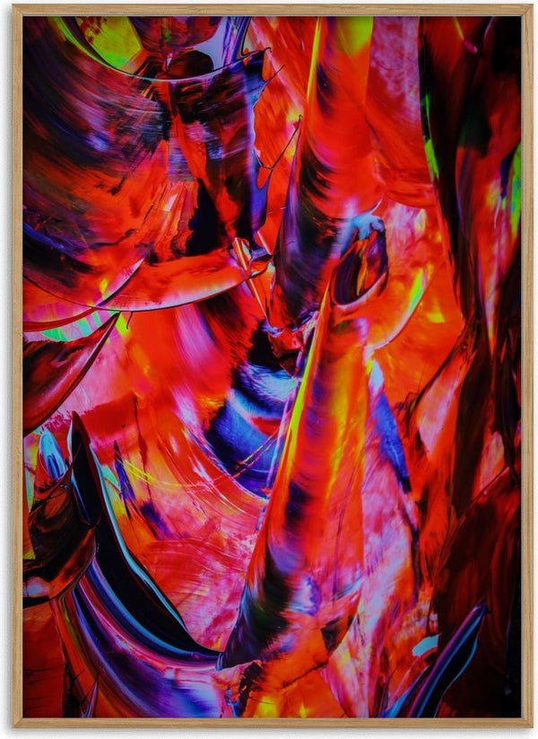 Abstract in perfection 3 by Walter Zettl - whirling blades of red, magenta and lime green