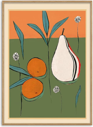 Abstract Pear and Orange Art - Branka Kodžoman