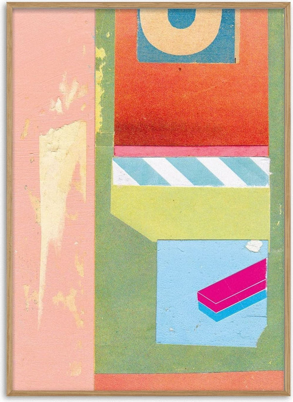 Bubble Gum by Kareem Rizk - a pink band and olive green ground with striped paper and a magenta bar