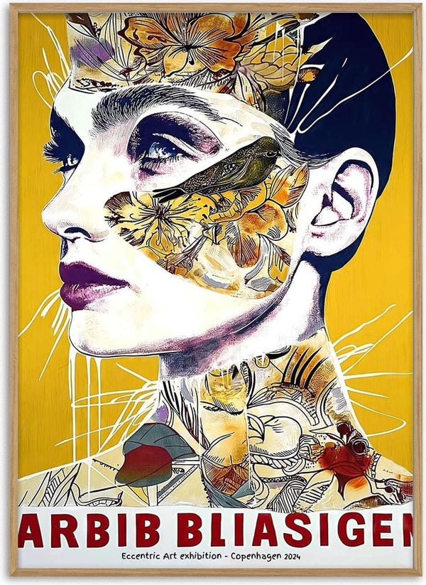 Colorful illustrated portrait of a woman with floral designs, featured on It Ain't Cooking by Tara Green product page.