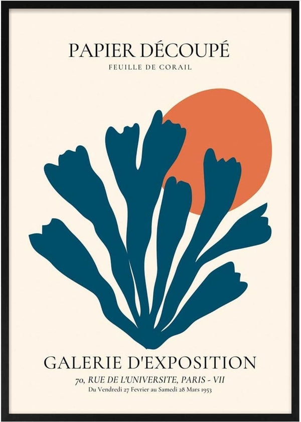 Blue Coral Decoupe Poster