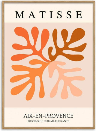 Matisse Inspired Orange Flower Poster