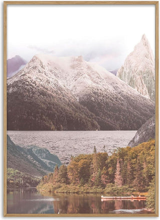 Mountain lake and trees Poster