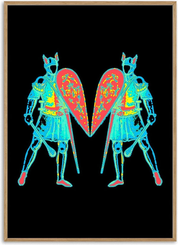 Opponent by Francisco Gualter - mirrored knights poster on black