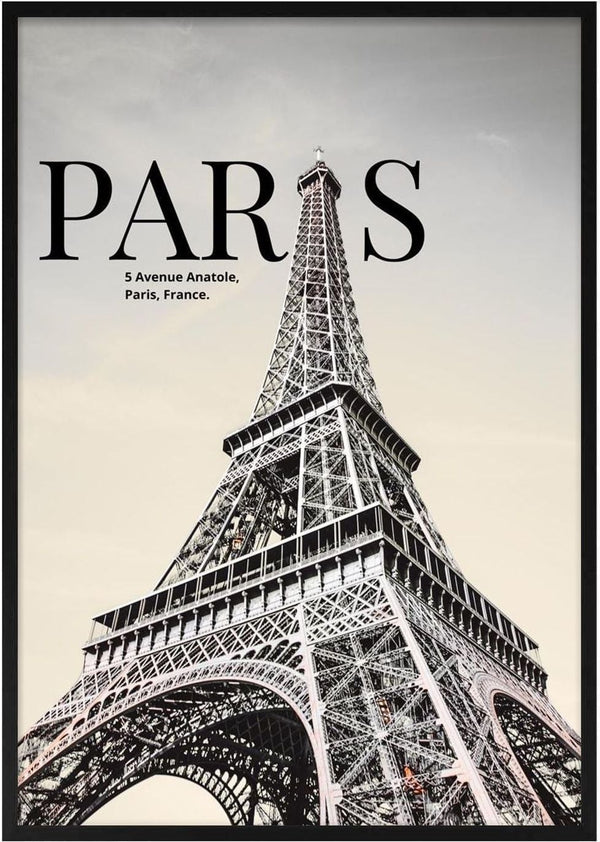 Artsy Eiffel Tower with "PARIS" text, product image for Paris Eiffel Tower Artsy Edition décor.