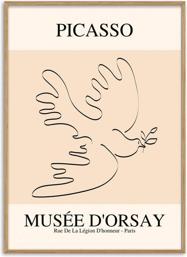 Picasson inspiroima rauhan linnun juliste