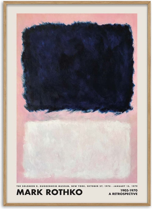 Abstract painting with a dark upper rectangle and a pale lower rectangle, featured on Rothko Retrospective 1903 product page.