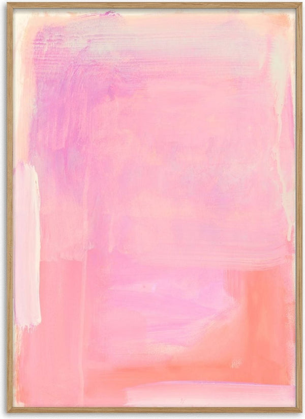 soft atmospheric colorfields by Iris Lehnhardt - lilac and pink above a warm coral field