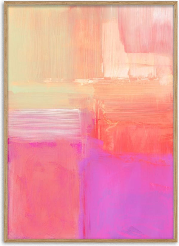 soft atmospheric composition by Iris Lehnhardt - pink and magenta blocks under pale yellow and coral