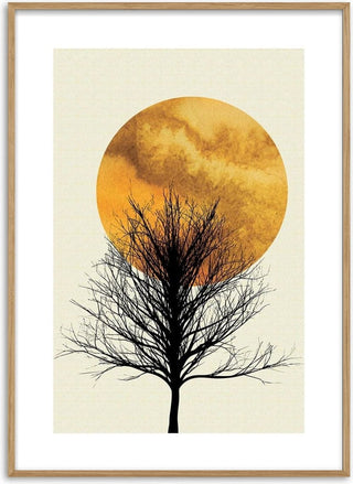 Sunrise and lonely tree poster