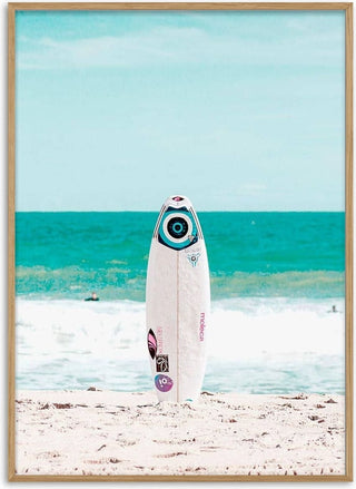 Surfboard on Beach Poster
