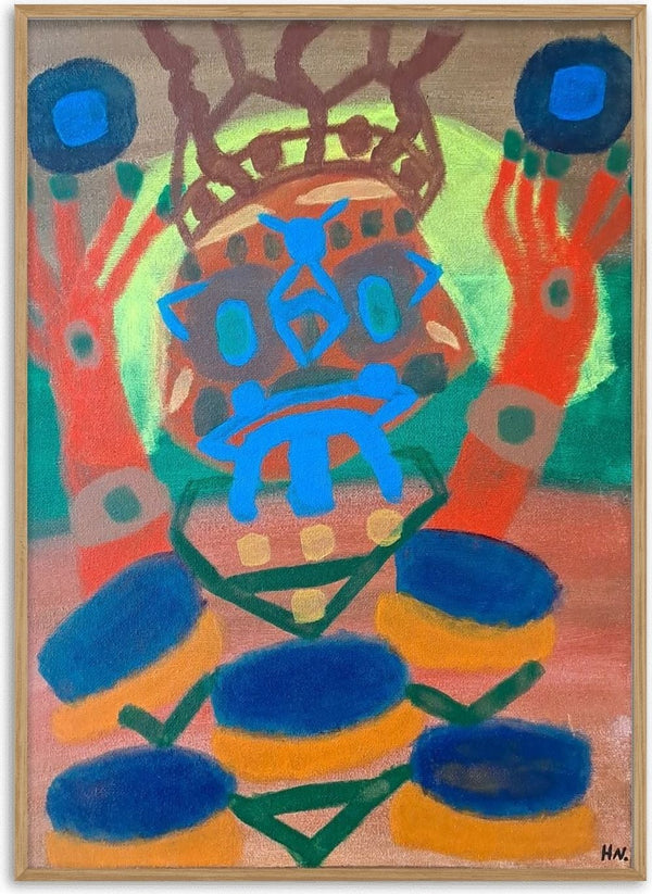 uppstigning by Hampus Nerén - crowned face in a lime halo