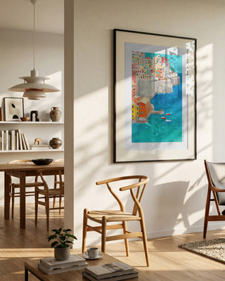 Colorful Coastal Village - Awol Art Alex
