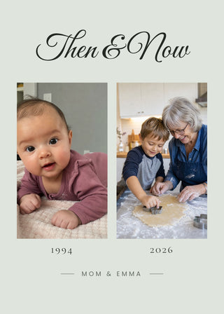 Then & Now personalised photo poster – Sage