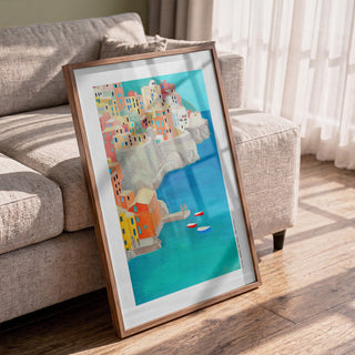 Colorful Coastal Village - Awol Art Alex
