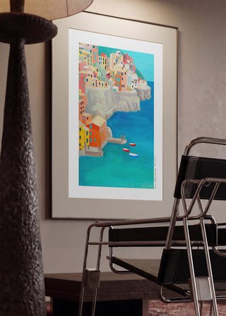 Colorful Coastal Village - Awol Art Alex